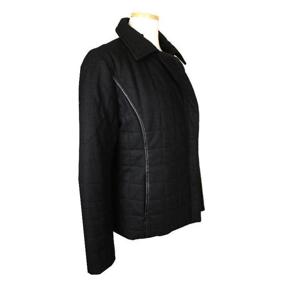 Sonya Rikel Black Quilted Wool Padding Jacket - Picture 2 of 5